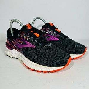 Brooks Womens Adrenaline GTS 19 1202841D080 Black Running Shoes Size 6.5 D